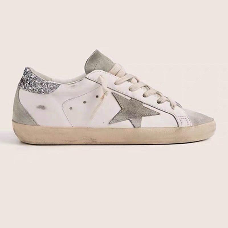 New Second-Generation Distressed Leather Sneakers 1026042111