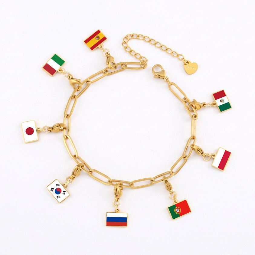 Flag & Map Charms Set