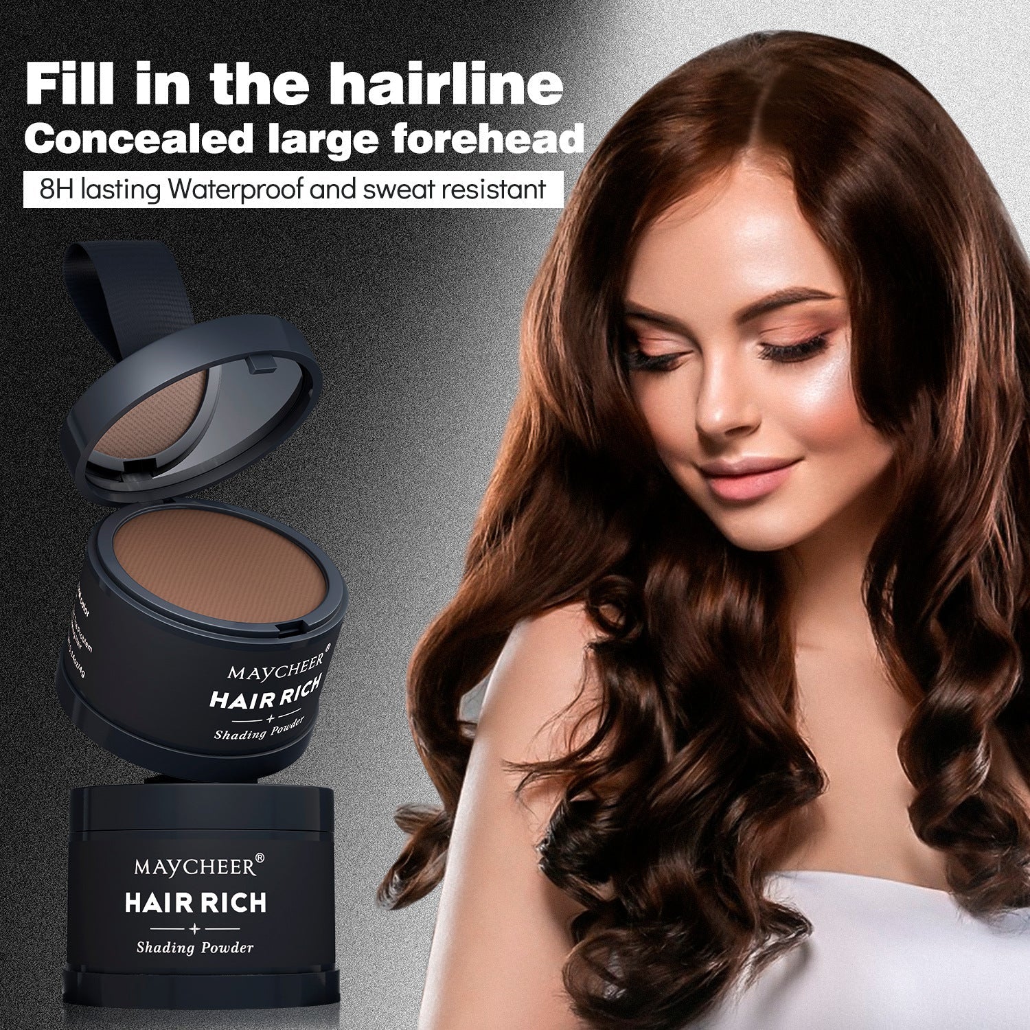 Hairline filler powder, a magical tool for shaping and filling the forehead, waterproof and sweatproof.