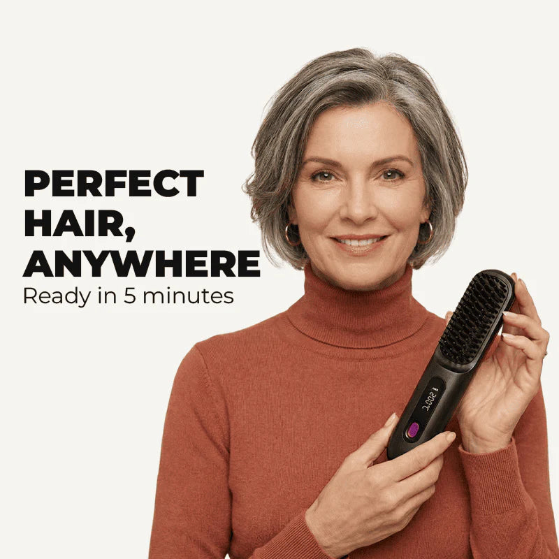 Rechargeable Hair Straightener, Portable Straightener Brush for Travel