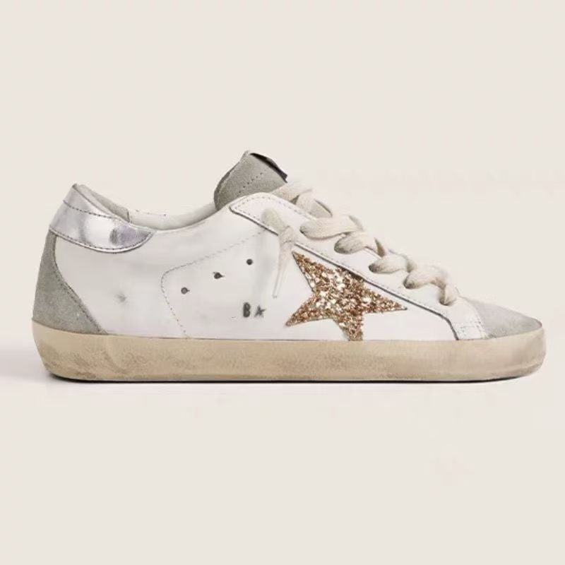 New Second-Generation Distressed Leather Sneakers 1026042111