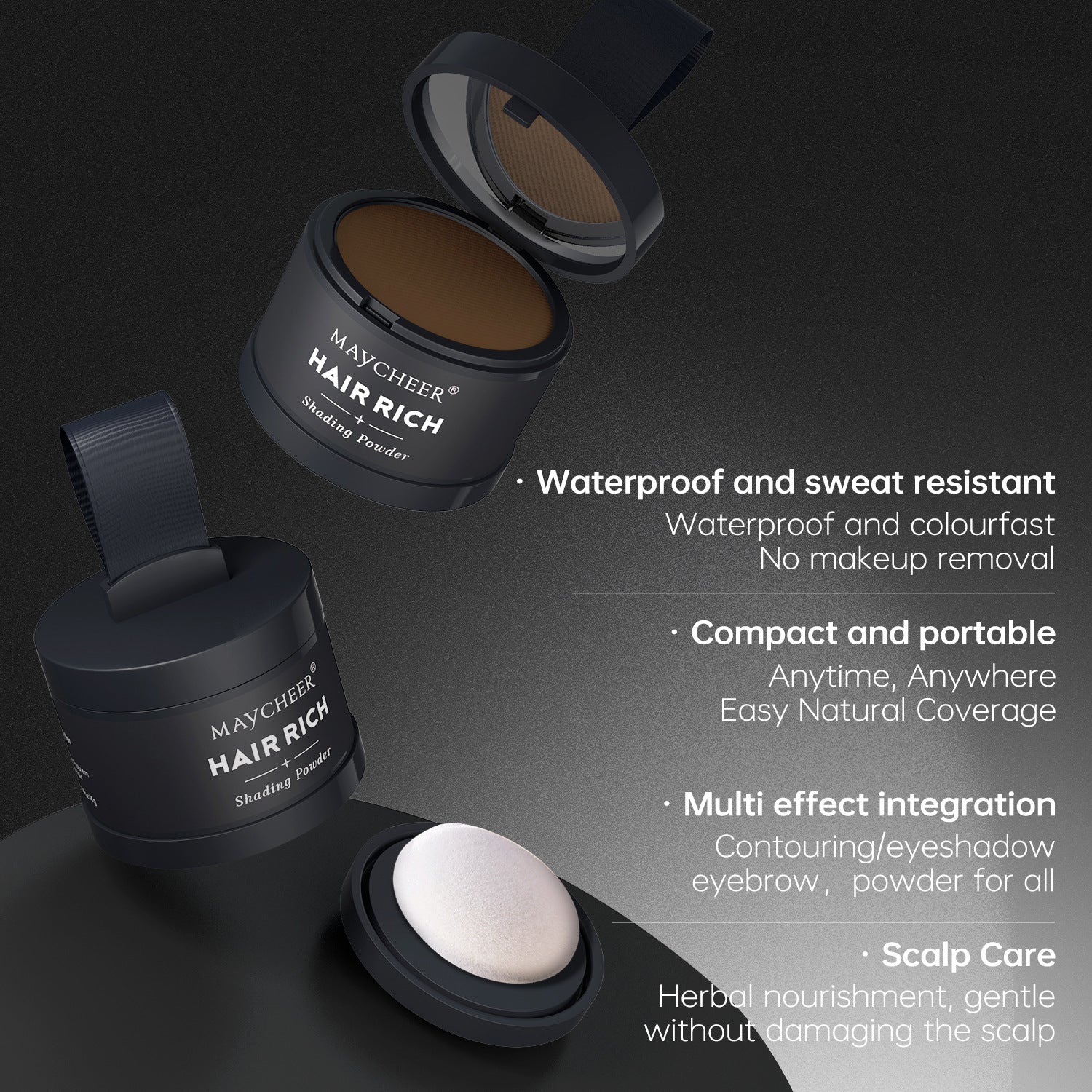 Hairline filler powder, a magical tool for shaping and filling the forehead, waterproof and sweatproof.