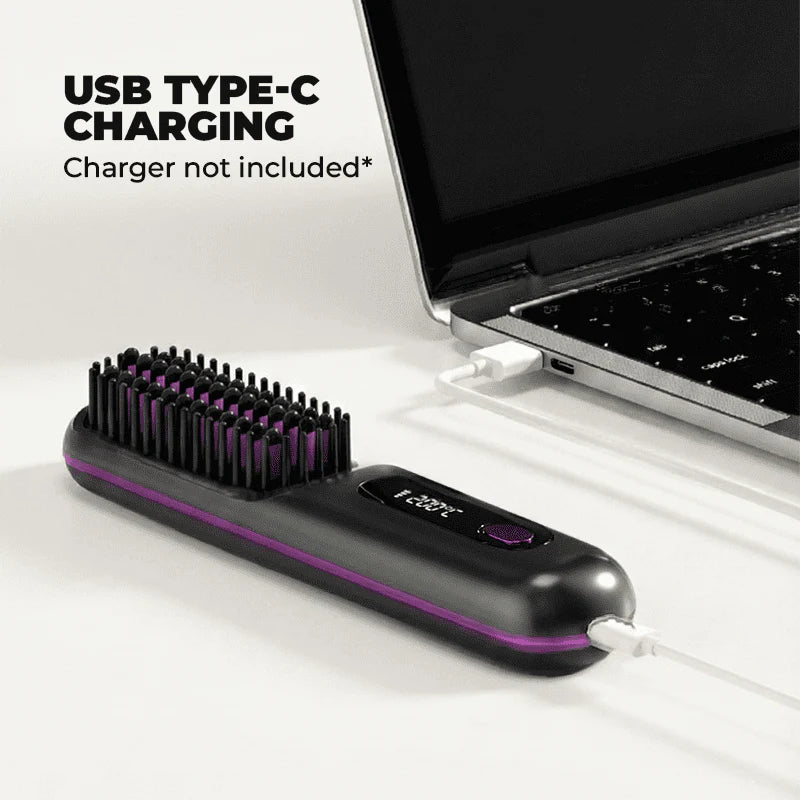Rechargeable Hair Straightener, Portable Straightener Brush for Travel