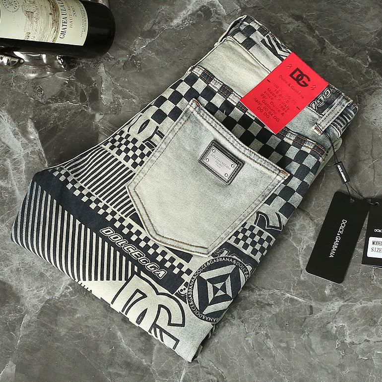 New Classic Printed Jeans for Men 1026062901