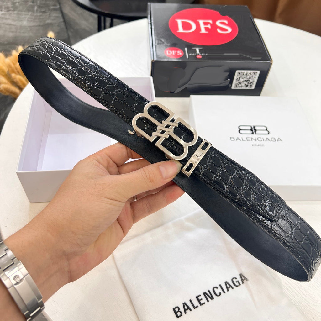 Men's Double-Sided Calfskin Checkered Belt 1026062215
