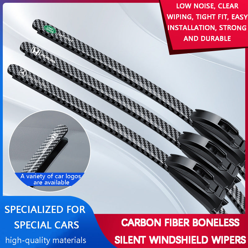 Quiet, Boneless Carbon Fiber Windscreen Wipers