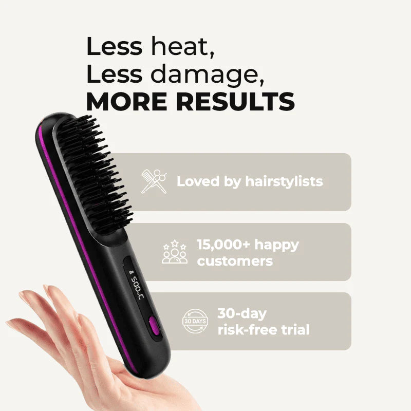 Rechargeable Hair Straightener, Portable Straightener Brush for Travel