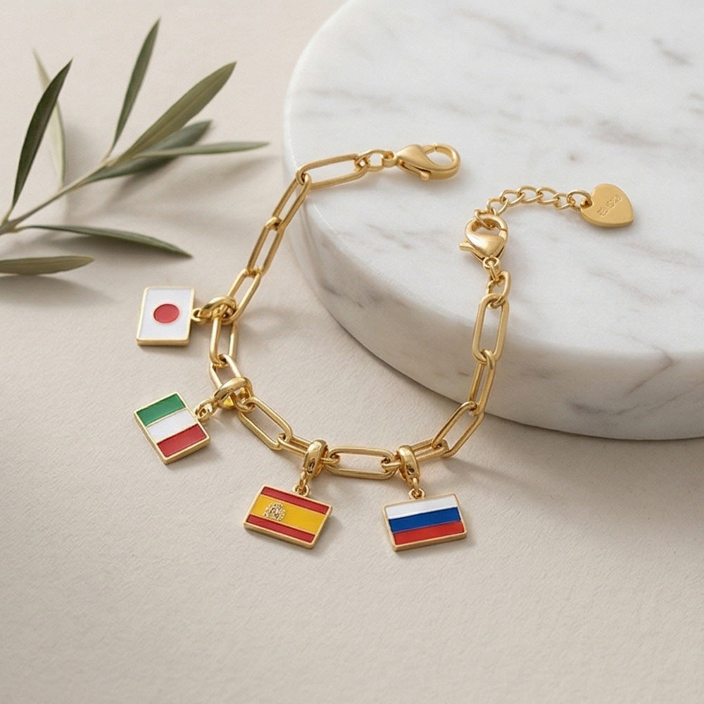 Flag & Map Charms Set