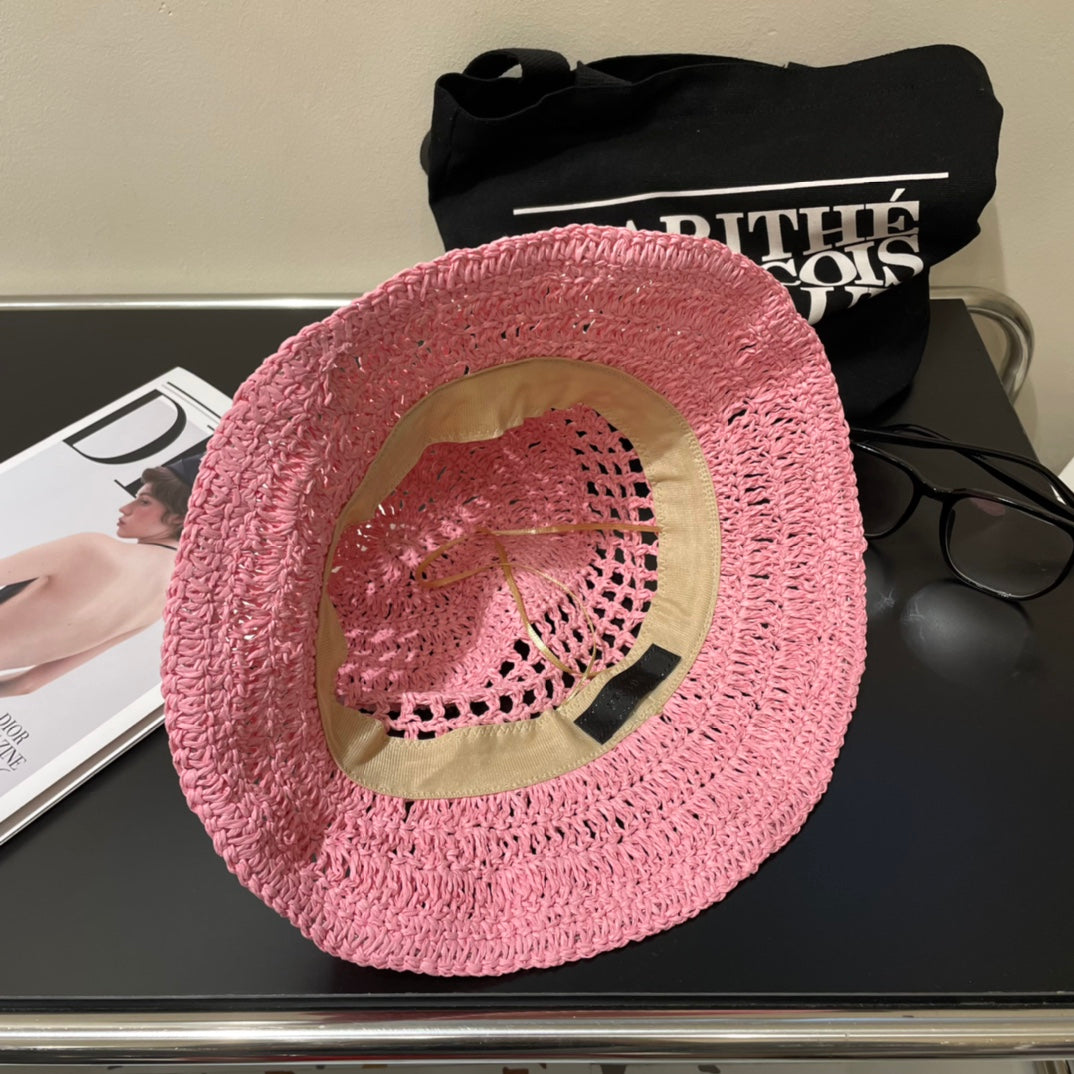 PRD fashion hand-woven straw bucket hat 0724062401