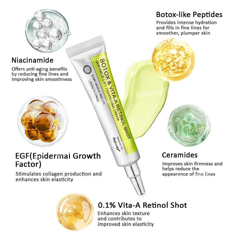 💫👨‍⚕️Made and shipped from the UK 💫Rolimey® Botox & Vita-A Retinol Shot Wrinkle-Lift Tightening cream - Last Day Promotion 70% OFF