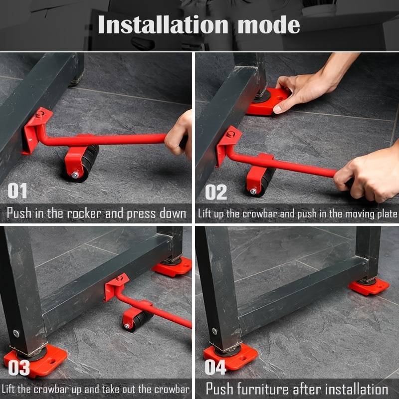 4-Piece Heavy-Duty Furniture Lifting & Moving Kit – Lift up to 150 kg Effortlessly