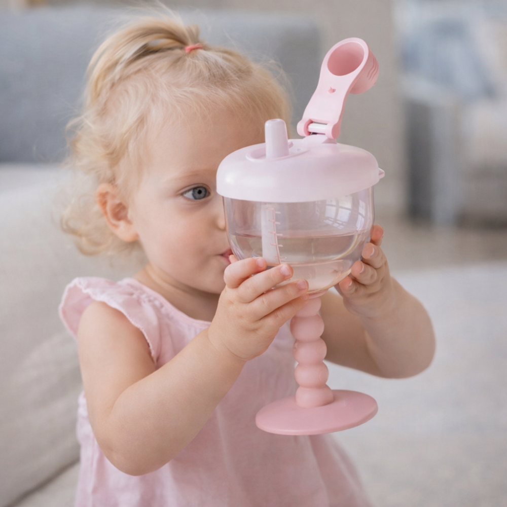 Stemmed Tumbler with Straw