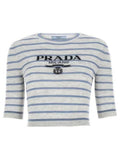 2023 New Slim Blue Gray Striped Short Sleeves PD10062748