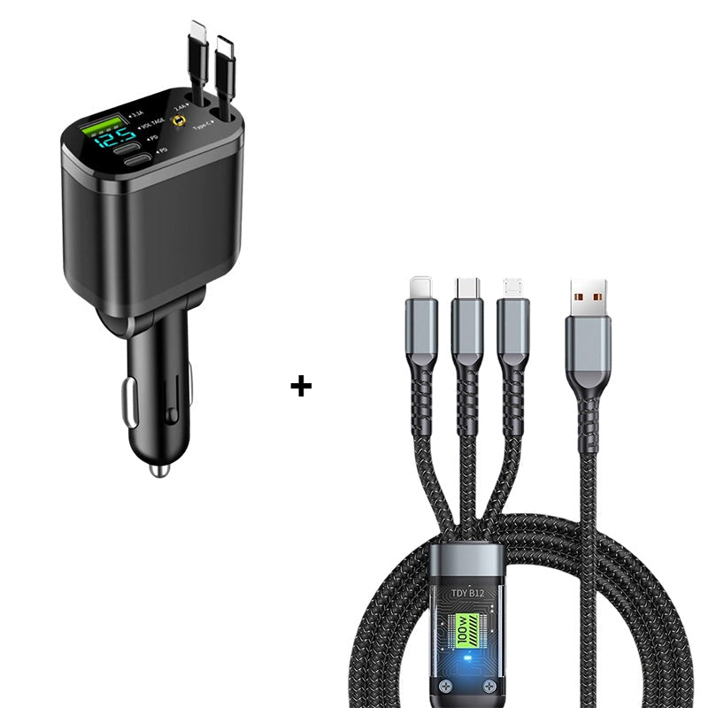Car Fast Charger with Starry Sky Ambient Lighting