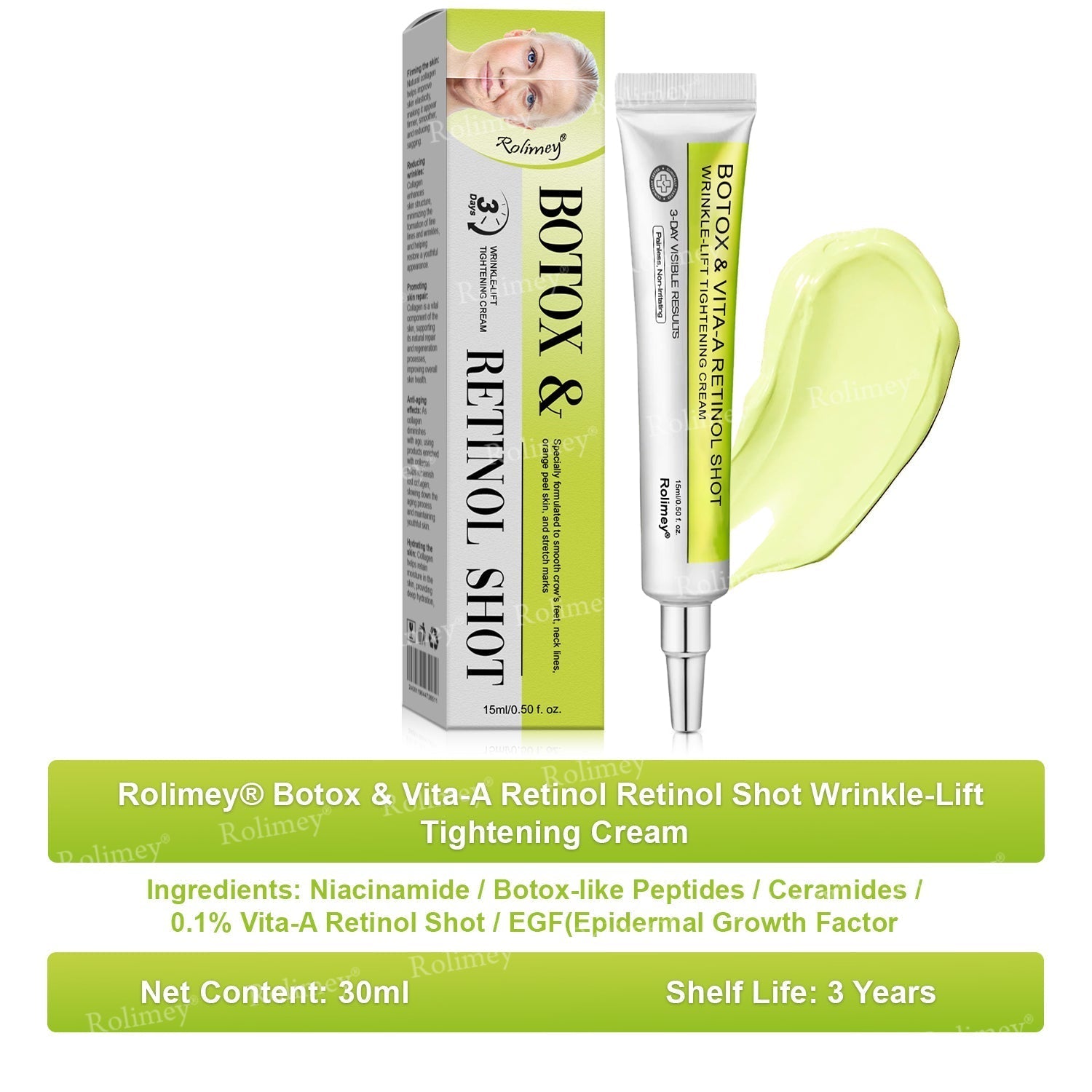 💫👨‍⚕️Made and shipped from the UK 💫Rolimey® Botox & Vita-A Retinol Shot Wrinkle-Lift Tightening cream - Last Day Promotion 70% OFF