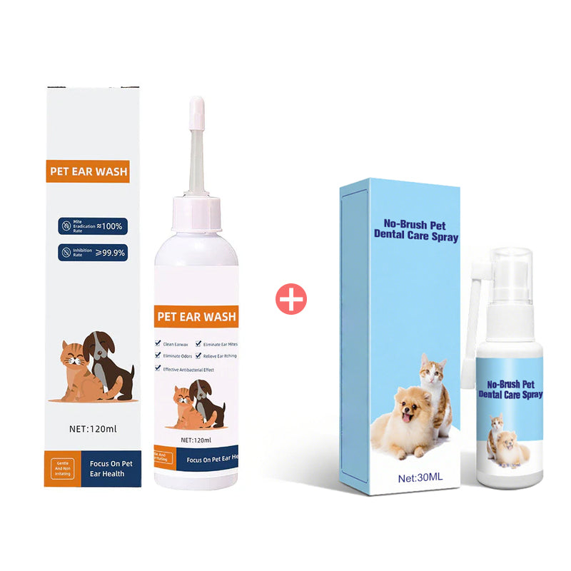 ✨ Pet Ear Cleaner - Gentle Formula with Soothing Aloe for Dogs & Cats, Prevents Infections & Odor 🌿👂