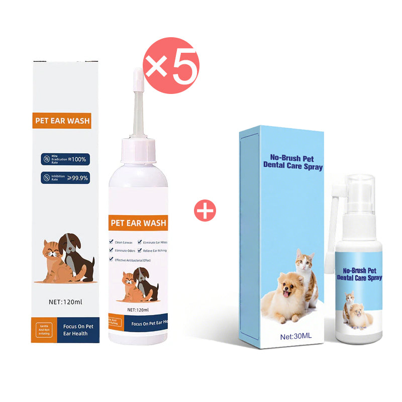 ✨ Pet Ear Cleaner - Gentle Formula with Soothing Aloe for Dogs & Cats, Prevents Infections & Odor 🌿👂