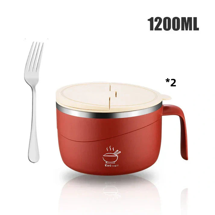 💕304 Stainless Steel Multi-Purpose Anti-Scald Large-Capacity Instant Noodle Bowl