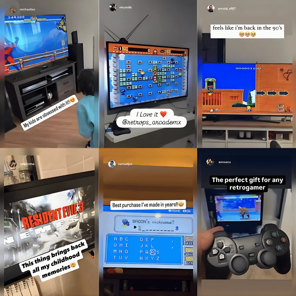 Retro Game Console 64GB Plug & Play Stick with 20000+ Games and 2 Wireless Controllers
