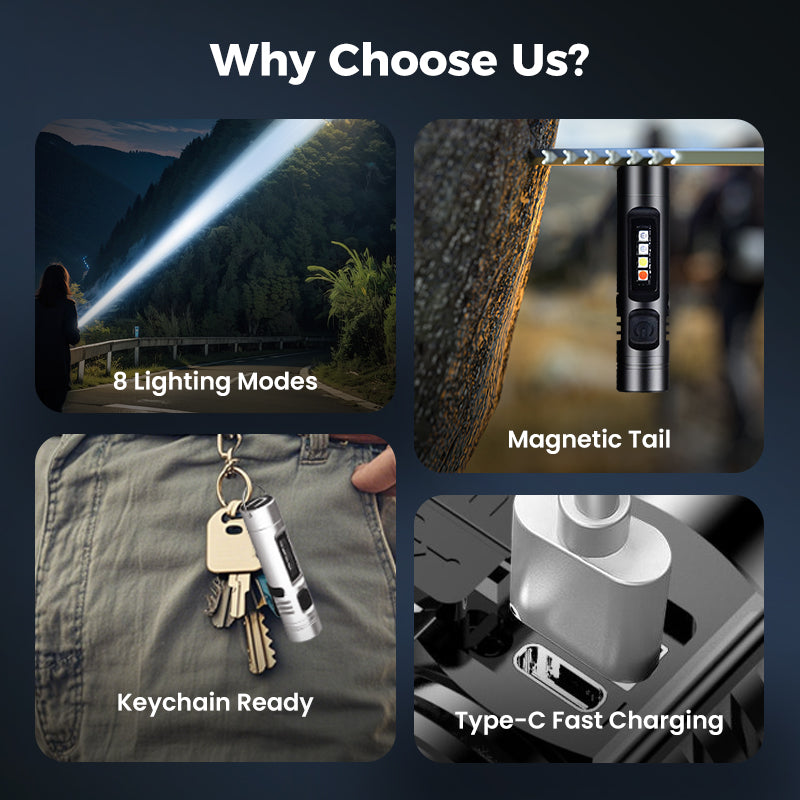 🎁Buy 2 Get 1 Free🔥💥Multi-Functional Aluminum Alloy Mini Flashlight✨
