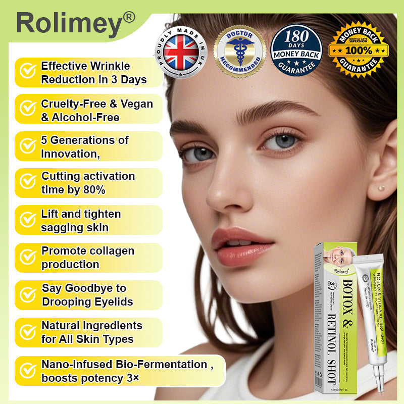 💫👨‍⚕️Made and shipped from the UK 💫Rolimey® Botox & Vita-A Retinol Shot Wrinkle-Lift Tightening cream - Last Day Promotion 70% OFF