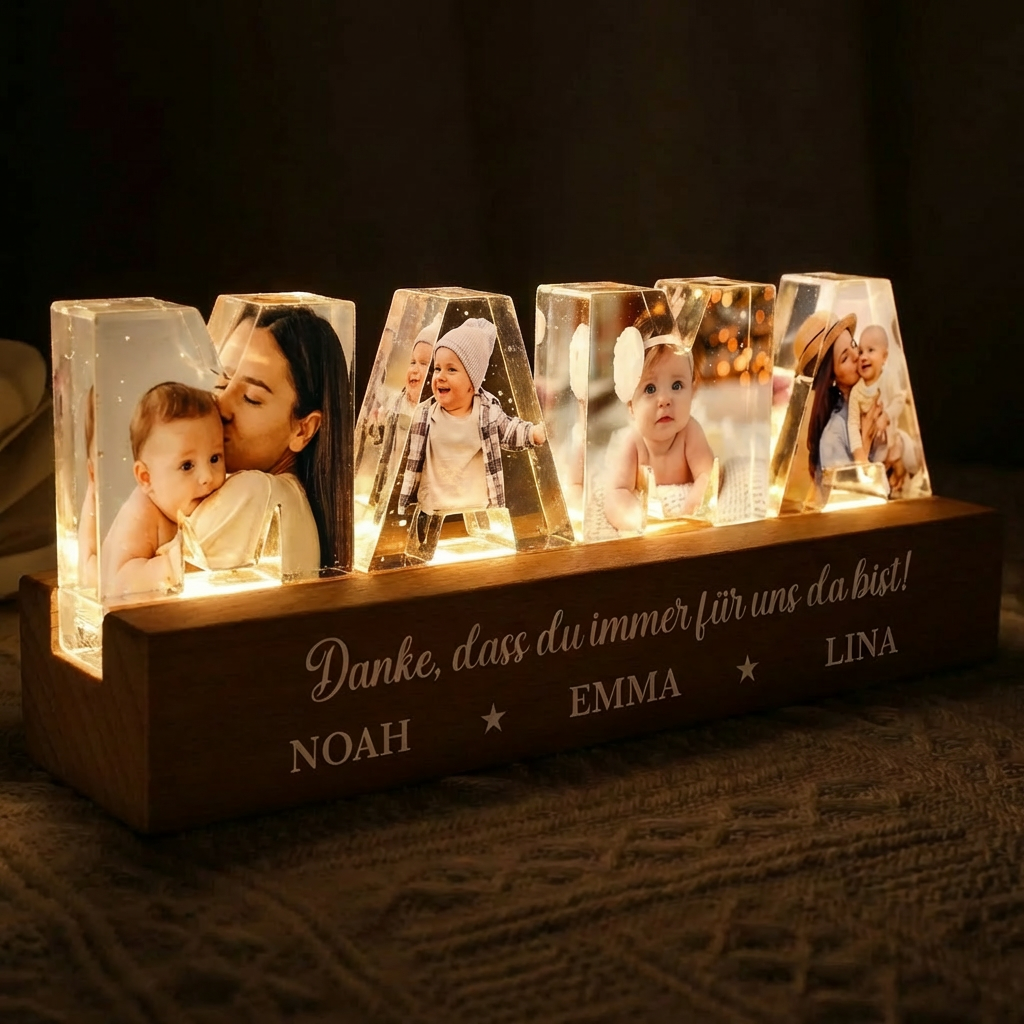 Personalized LED Night Light with Photos and Text