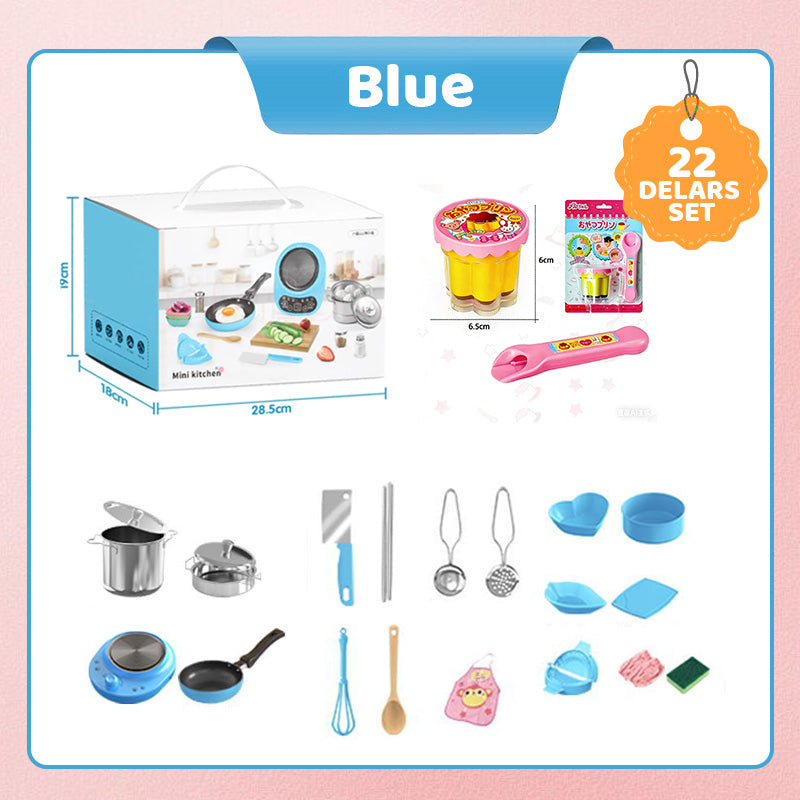 🎁[Best Gift For Kid]🍳Children's Real Cooking Mini Kitchen Toys - 22 PCS Set