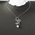Fashionable Diamond Pearl Necklace Bow Necklace X091112
