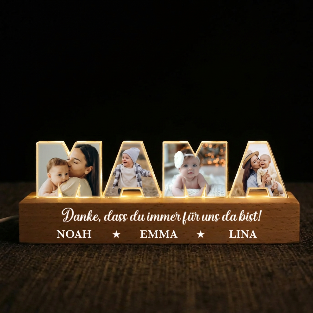 Personalized LED Night Light with Photos and Text