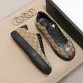 Men's Brown  Leisure printed canvas heavy industry bee casual shoes