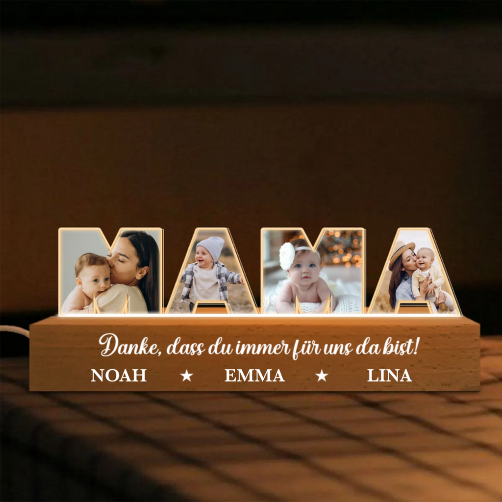 Personalized LED Night Light with Photos and Text