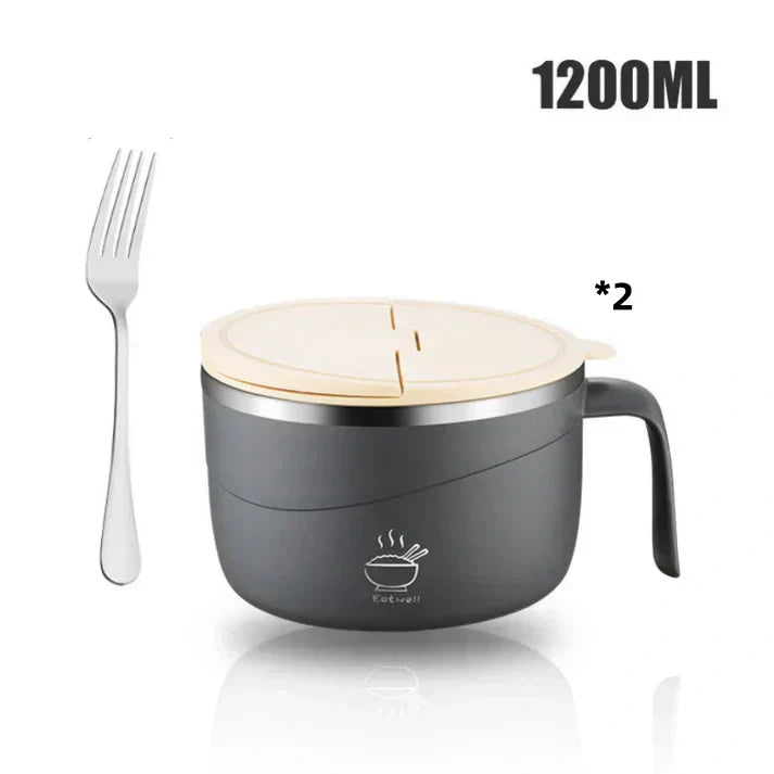 💕304 Stainless Steel Multi-Purpose Anti-Scald Large-Capacity Instant Noodle Bowl