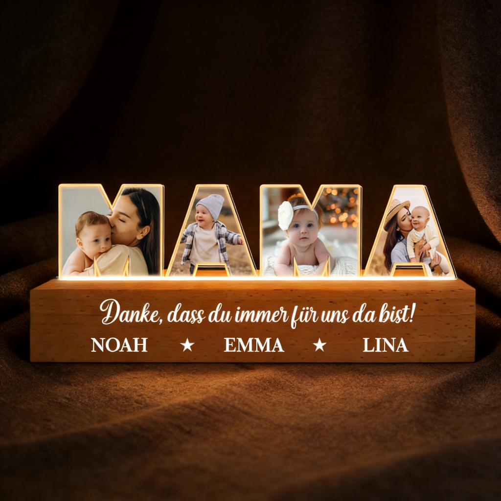 Personalized LED Night Light with Photos and Text