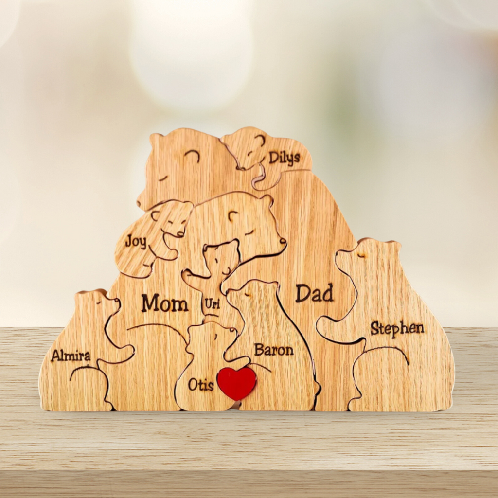 Personalized Wooden Bears Family Puzzle