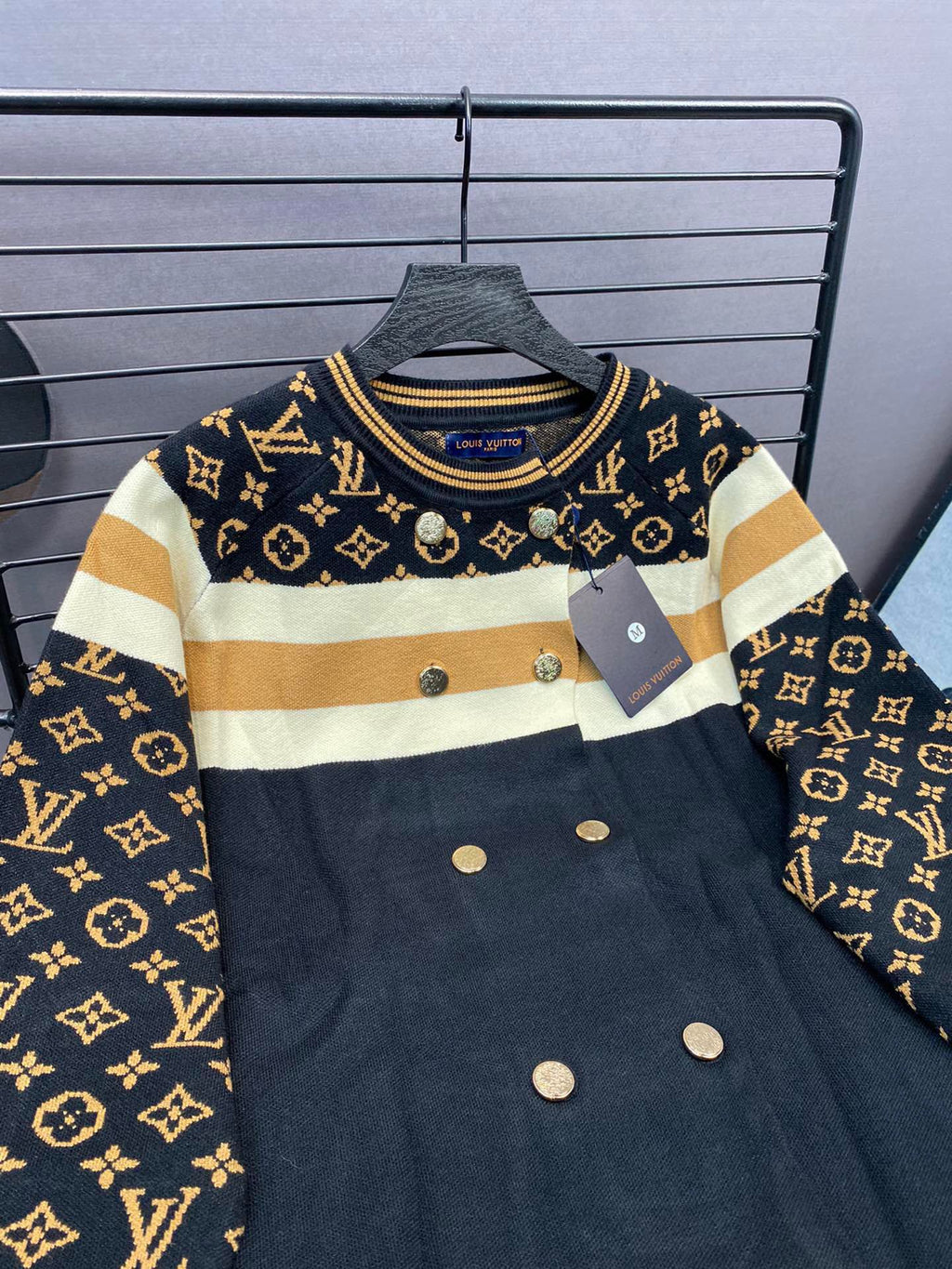 lvv Monogram logo knitted cardigan jacket 0724112502