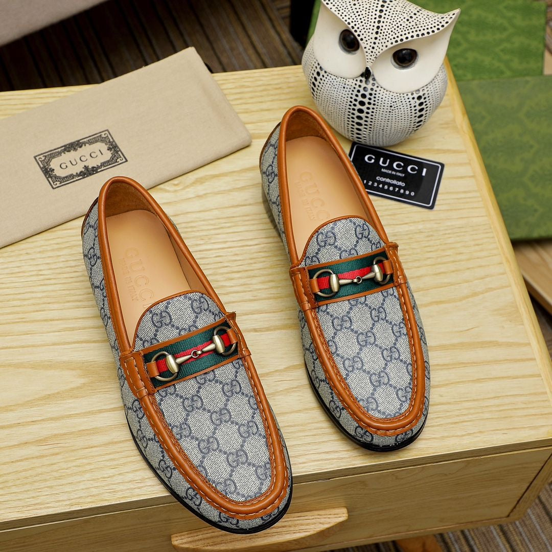 Gentleman Men's Shoes Leather Popular Classic Presbyterian Pattern Loafers 022024071102