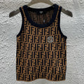 Old flower versatile knitted vest 1025022840