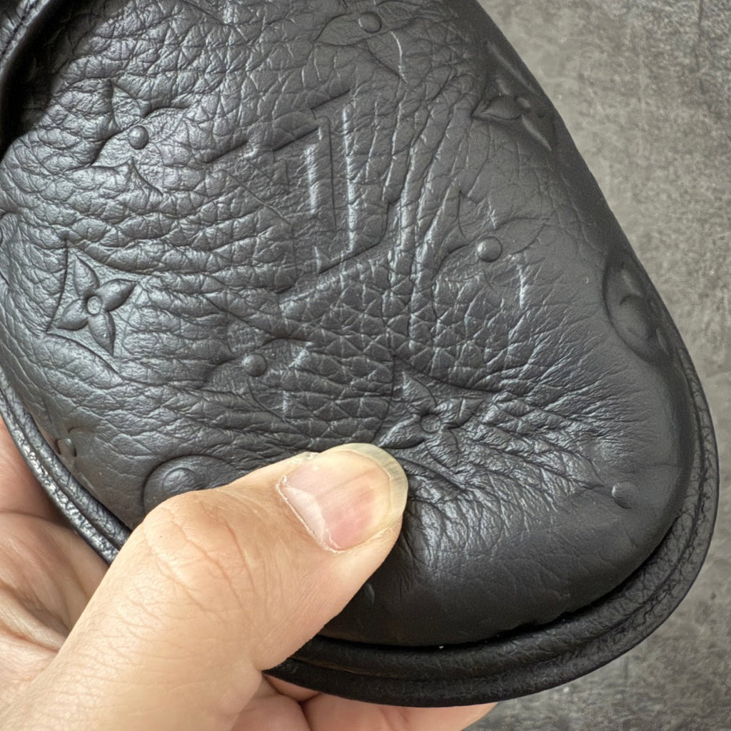 Leather-Paneled Boken Half-Slip-On Slippers 1026062306