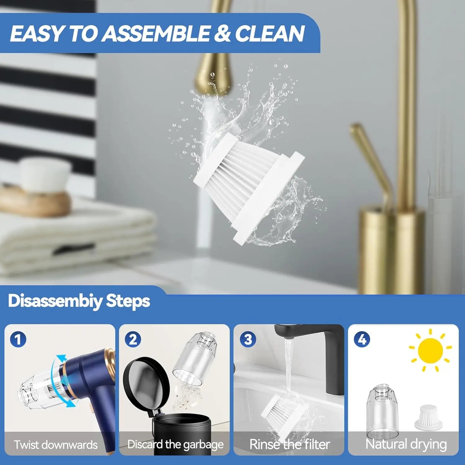 Handheld Car Vacuum Cleaner,suitable for cars, homes, offices, and pets.