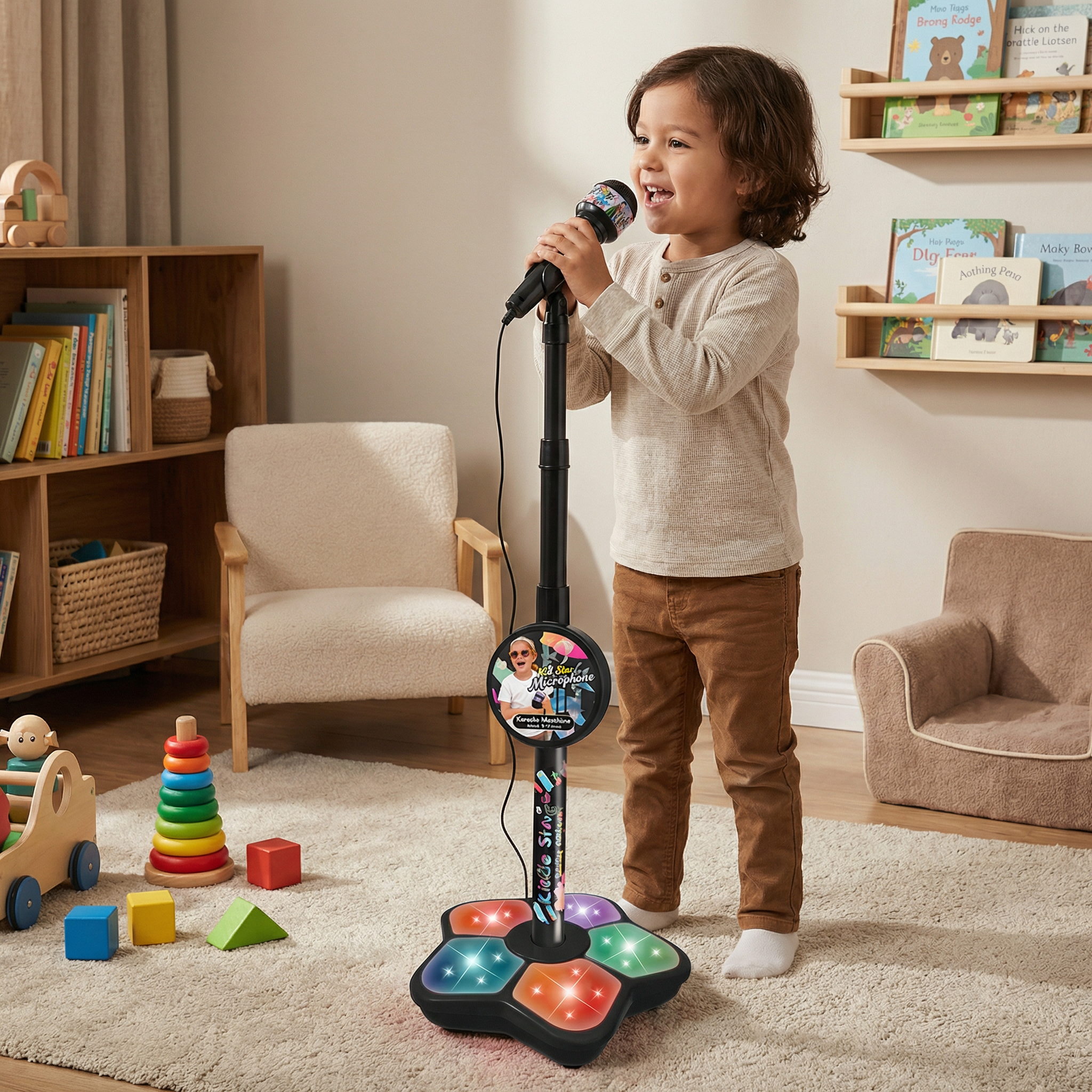 Kids Karaoke Machine with Microphone Stand – Singing Fun Set