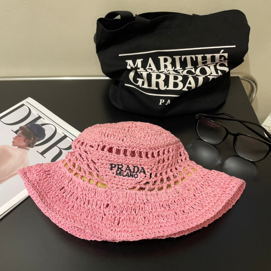 PRD fashion hand-woven straw bucket hat 0724062401