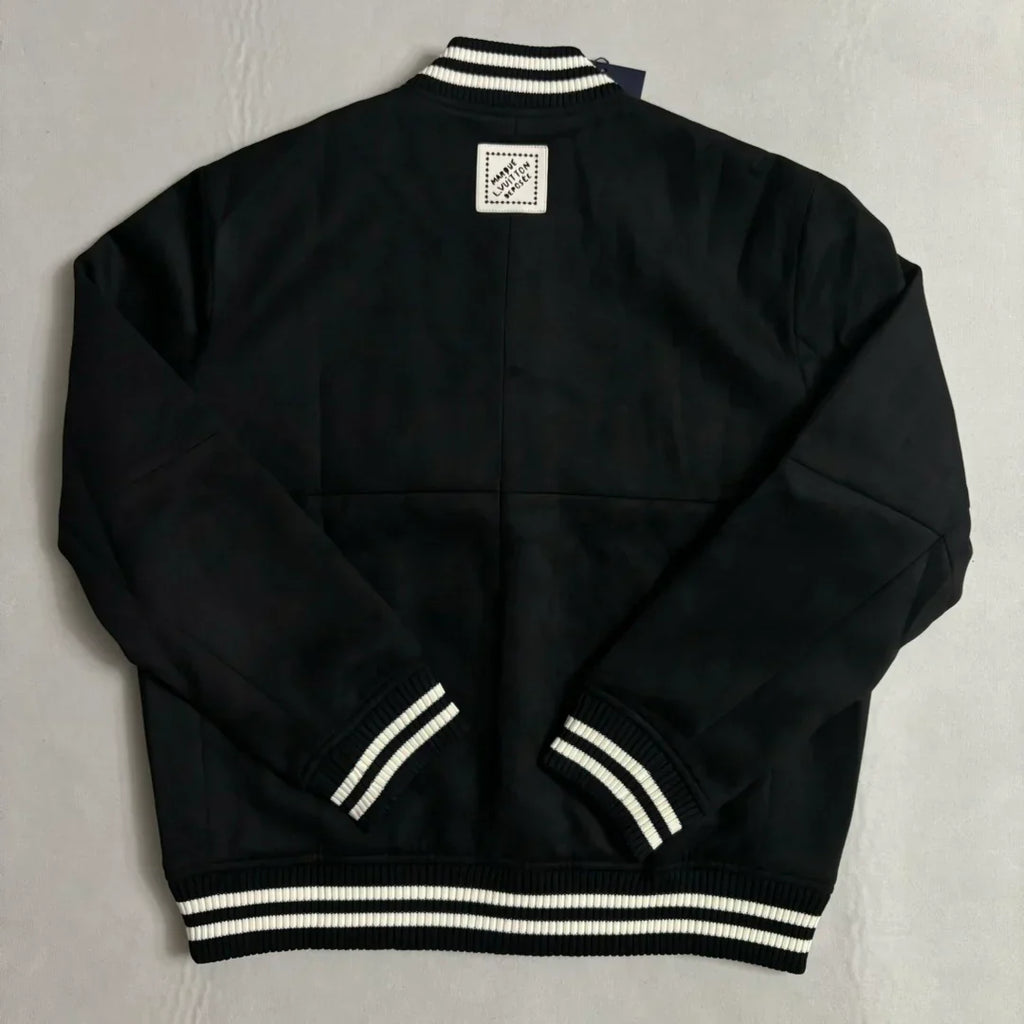 New Unisex Aviator Suede Floral Baseball Jacket 1024101007