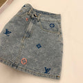 Embroidered jacquard denim skirt 1824042612