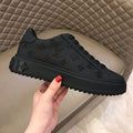 BLACK LEATHER MONOGRAM LUXEMBOURG SNEAKER