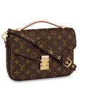 Handmade Leather Handbag Monogram Pochette Metis in Brown