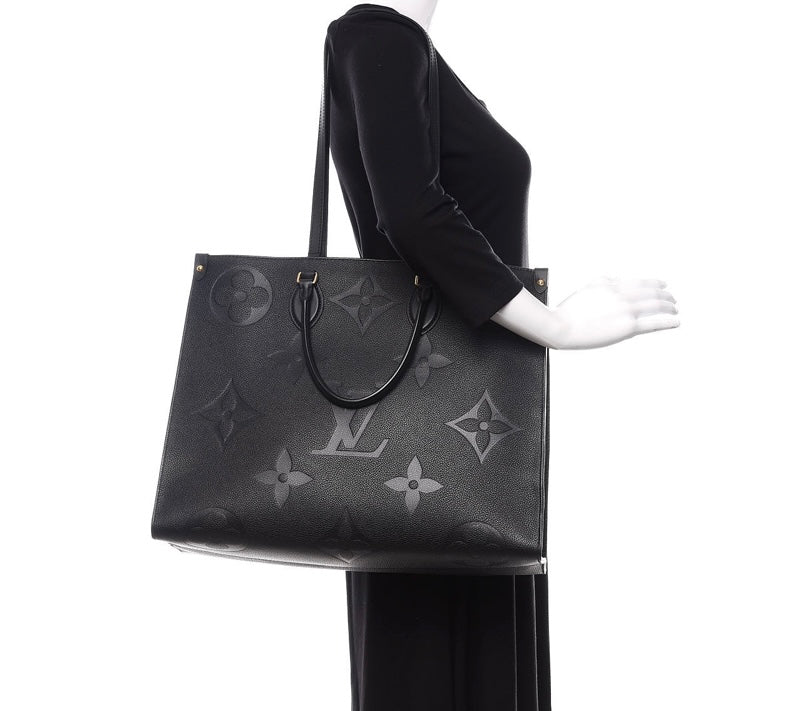 Handmade Leather Handbag On The Go Black Empreinte GM