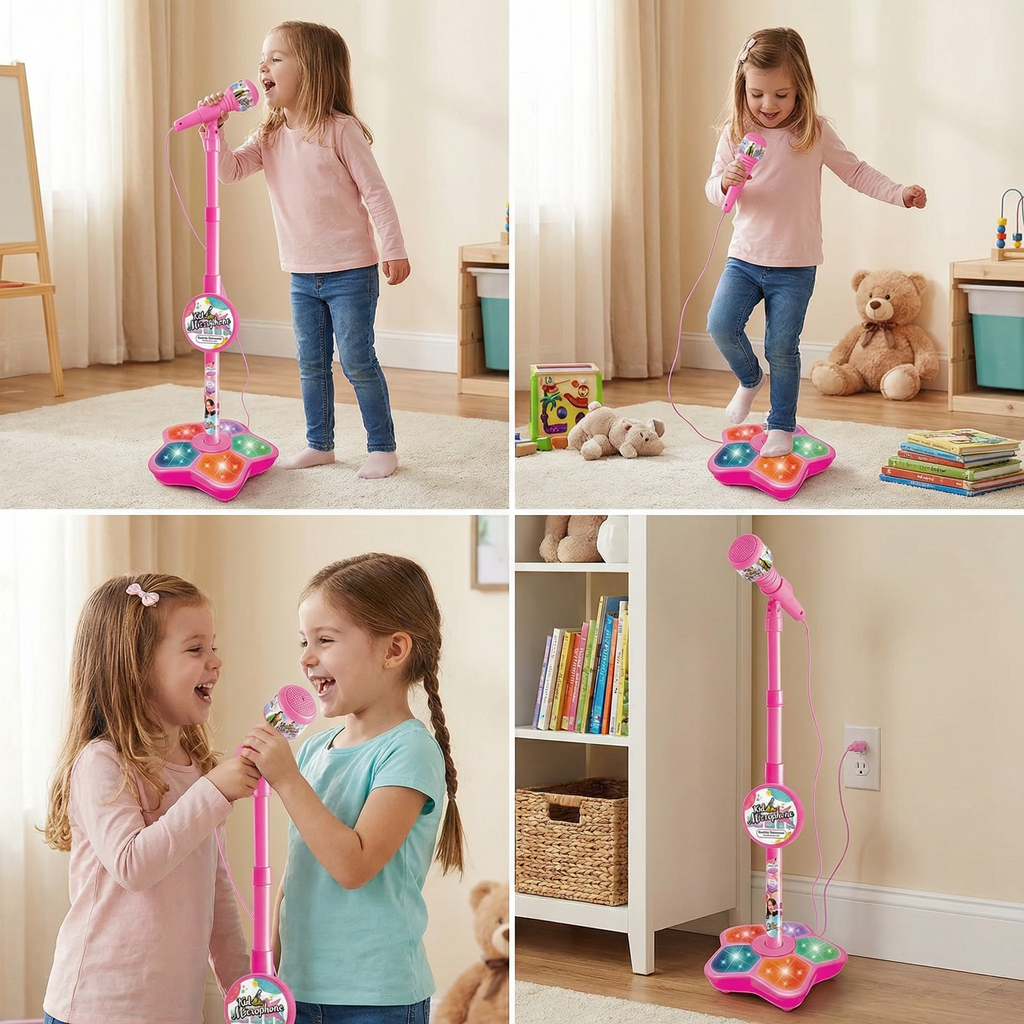 Kids Karaoke Machine with Microphone Stand – Singing Fun Set