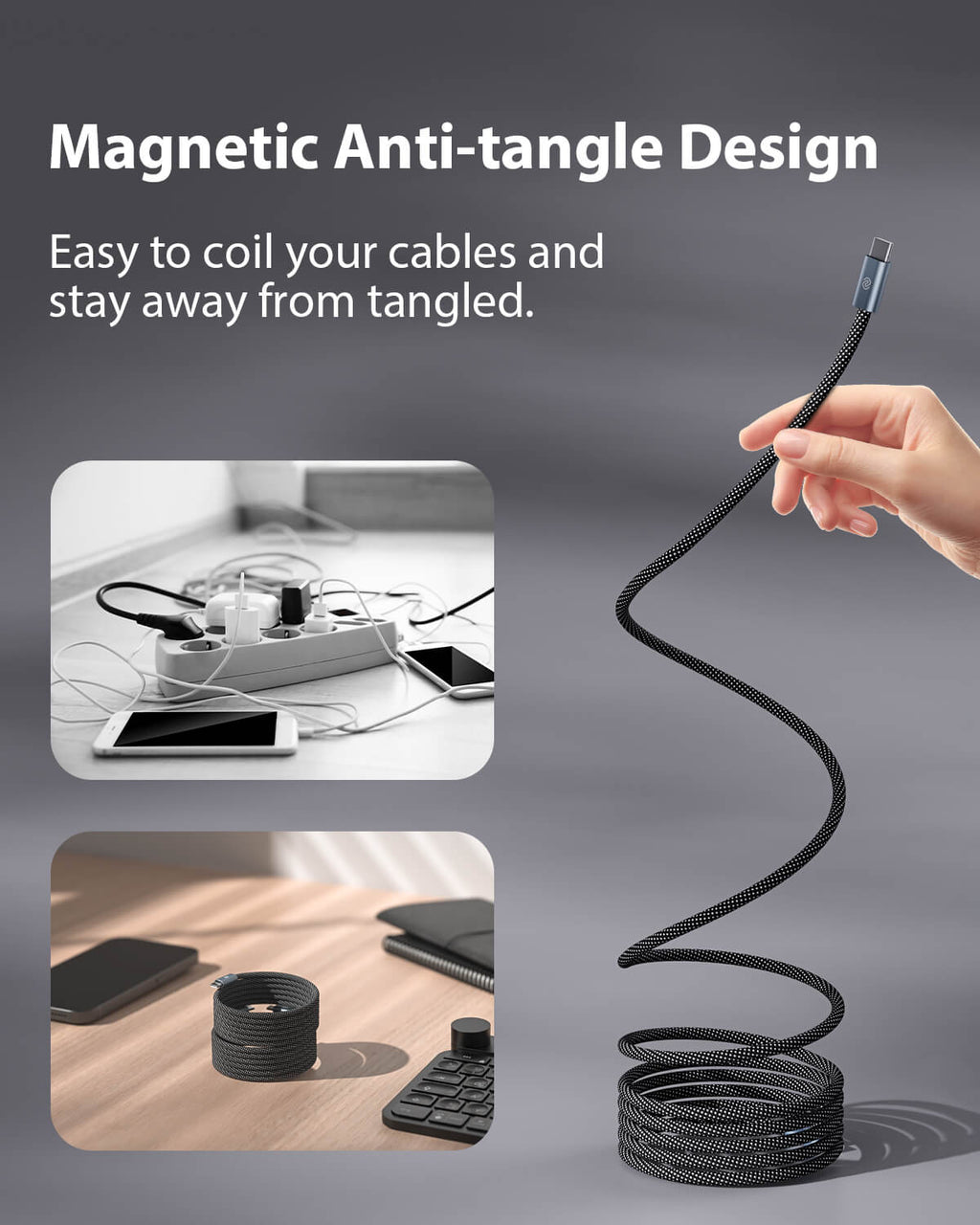 Magnetic Anti-tangle Cable