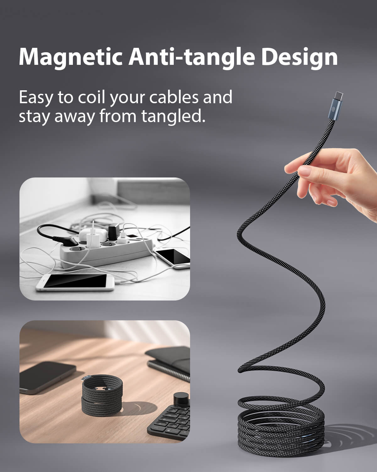 Magnetic Anti-tangle Cable