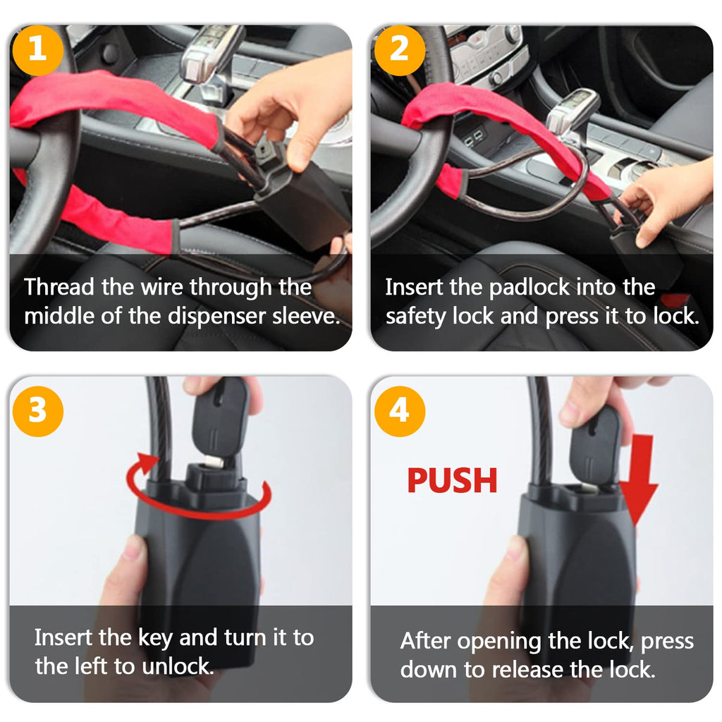 Steering Lock Steering Wheel Lock With Seat Belt Lock